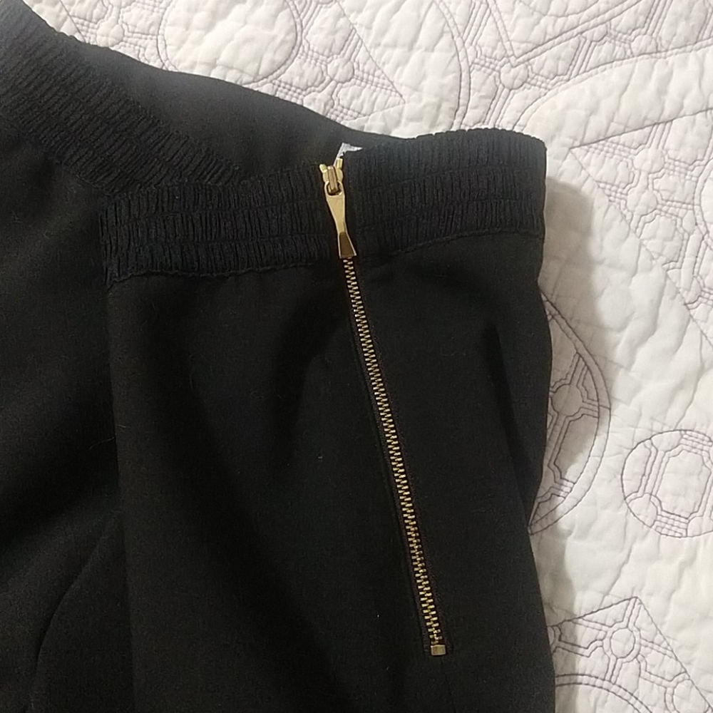 Kate Spade black pants with gold side zip